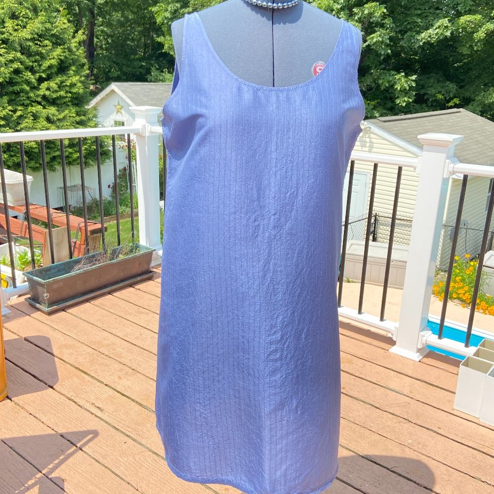 Eileen Fisher Silk Taffeta Dress Periwinkle dress undertone of violet XL